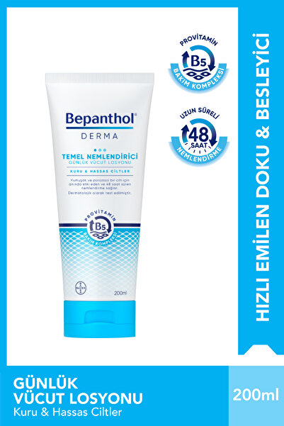 Bepanthol Kuru ve Hassas Cilt Tipleri İçin Nemlendirici Günlük Vücut Losyonu 200 ml