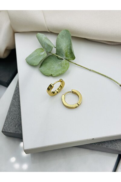 Unzilee أقراط دائرية من الفولاذ باللون الذهبي موديل كوسر، مقاس 3، لا يتغير لونها