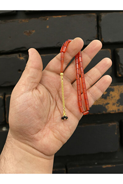 Kt 925 AYAR GÜMÜŞ PÜSKÜLLÜ BİLEK BOY KESME ATEŞ KEHRİBAR TESBİH