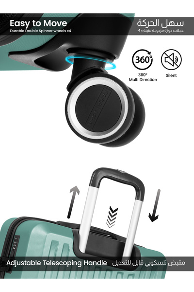 PARAJOHN Nexus 24-Inch Medium ABS Hard Case Checked-In Luggage Trolley Bag with 8 Spinner Wheels and Lock