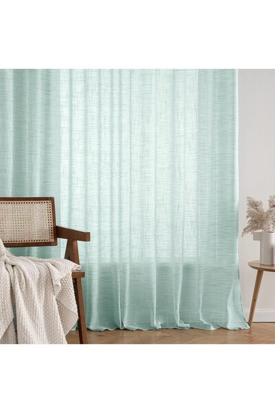 MIULEE Set of 2 Curtains, 140 x 145 cm, Light Blue - CN