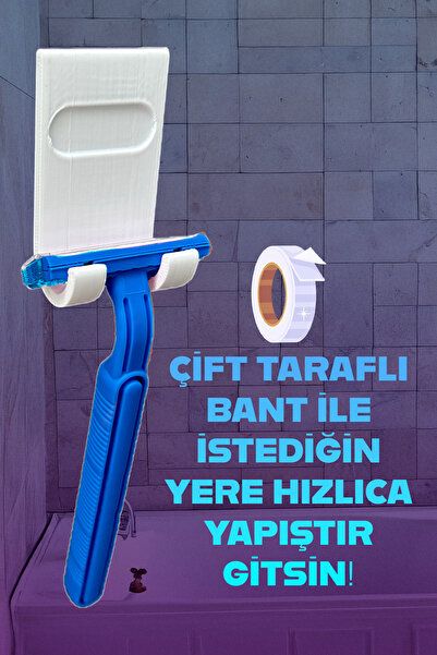 MeshCraft3D مجموعة من 3 حوامل وحاملات لشفرات الحلاقة - لاصقة، مقاومة للماء، م...