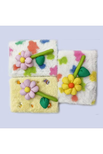 nesever store Plush Notebook, Lined and Floral, 80 Sheets, 21X14-