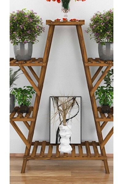 KOVANCI DEKORATİF AHŞAP ÇİÇEKLİK SAKSILIK SAKSI STANDI