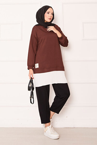 EBRUTESETTÜR Pleated Skirt Paneled Casual Tunic