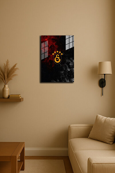 EABASKI "Sarı Kırmızı" Baskılı Metal Poster 6 , 5 Yıldızlı Hediyelik Tablo 30x40 cm