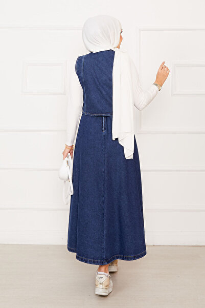 EBRUTESETTÜR Asimetrik Yelekli Etekli Kot İkili Takım