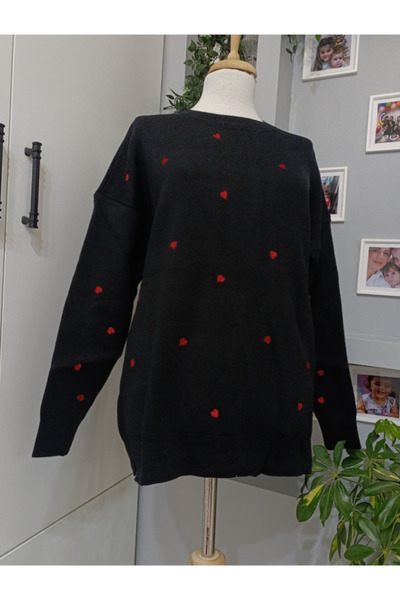 DENİZLİFE Women's Heart Detailed Knitwear Sweater