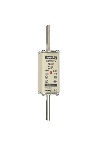 mersen Q218767 NH Sigorta 224A 500V AC / 250V DC gG Çift Gösterge – 3’lü Paket