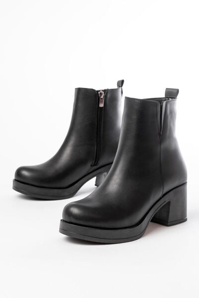 Rainon Store It Will Bring Comfort to Your Style: Black Elastic & Zippered Thick Heeled Casual Women's Boots