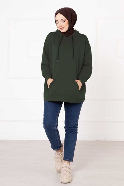 EBRUTESETTÜR Hijab Sweatshirt with Kangaroo Pocket