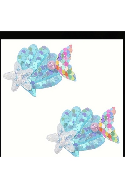 Accessories Hey Blue Colorful Sequins Mermaid Fish Shiny Girls Hair Accessory Hairpin