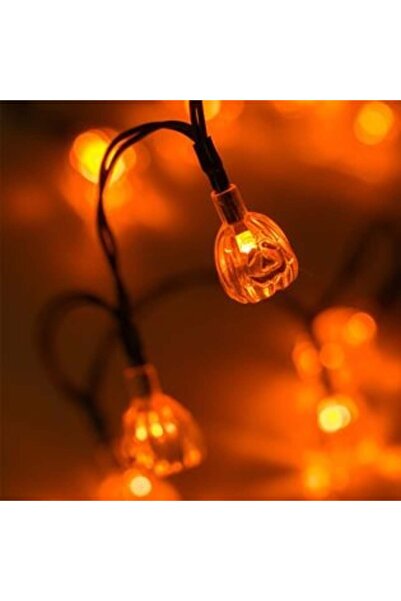 Jumbo Instalație de iluminat cu 10 becuri LED portocalii în formă de dovleac