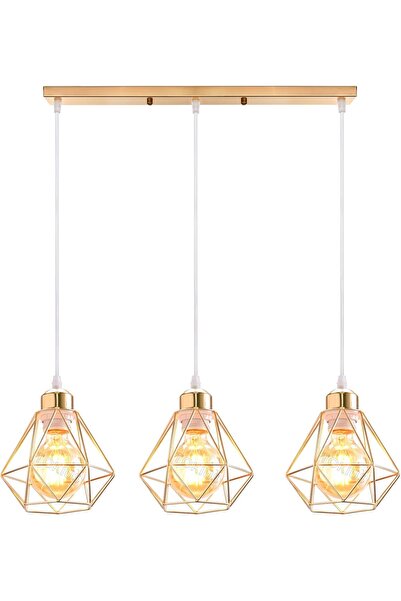 Enventor Plafoniera, Lampa Suspendata, Model Vintage, E27, Auriu - CN