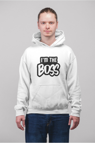 MG سترة رياضية من القطن مطبوعة بأكمام طويلة وقلنسوة من ثلاث خيوط من باترون