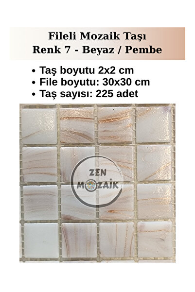 Zen Mozaik Glass Mosaic Tile with Mesh for Your Artistic Mosaic Works - Mosaic Size:20X20 mm