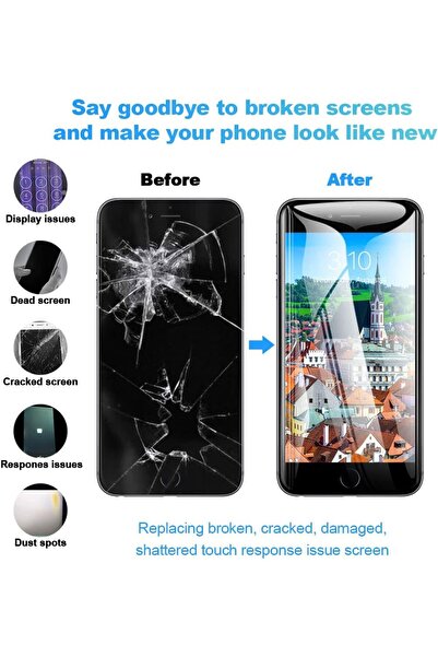 EFAITHFIX LCD Display for Iphone 7, White - CN