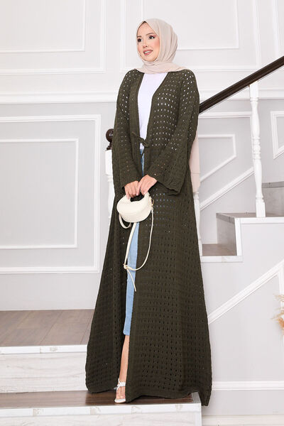 EBRUTESETTÜR Tie Front Knitwear Cardigan with Mesh Detail