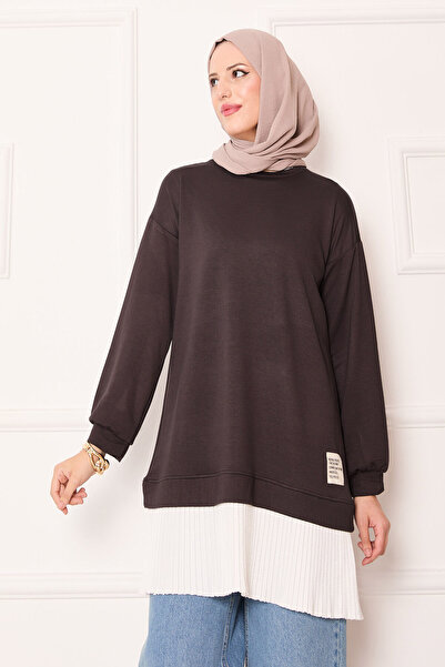 EBRUTESETTÜR Pleated Skirt Paneled Casual Tunic