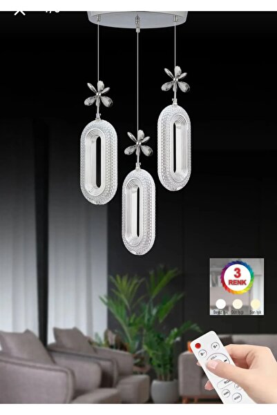 HOM Roza Avize alfa kafa 3lu LED'li modern avize antre mutfak hol