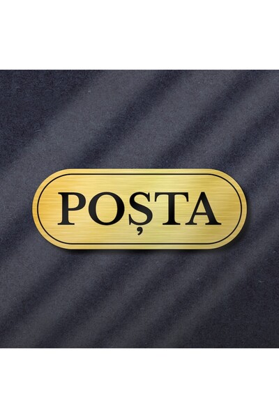 OEM Placuta Posta, ABS, 10 x 3,8 cm, auriu