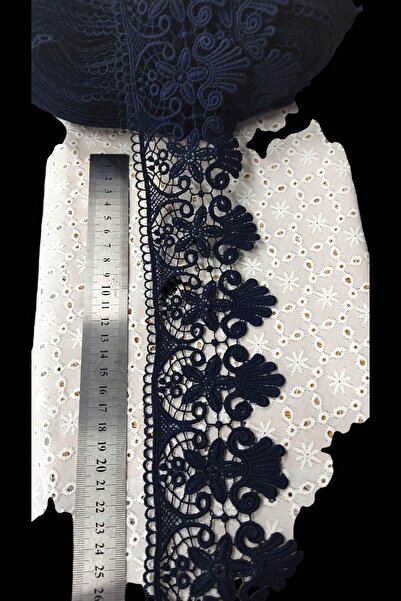 DUAYEN Siyah Güpür Dantel Fisto Tekstil Aksesuarı cihangir kenar desen 1 metre