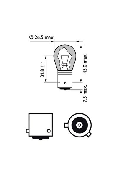 Philips SET OF 2 SIGNAL BULBS PY21W 12V (blister) SILVER VISION