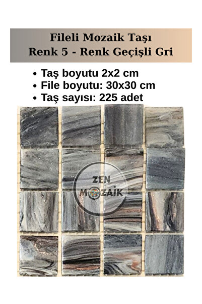 Zen Mozaik Glass Mosaic Tile with Mesh for Your Artistic Mosaic Works - Mosaic Size:20X20 mm