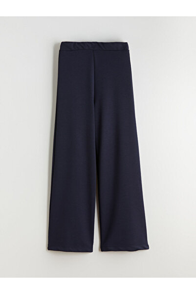 LC Waikiki Navy Blue Women's Wide Leg Sweatpants with Elastic Waist