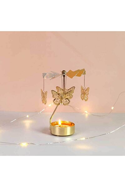 nesever store Kelebek Metal Mumluk, Isı İle Döner Dilek Çanı