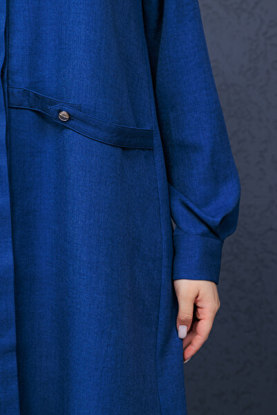 FİDEY Apoletli̇ Keten Tesettür Tuni̇k