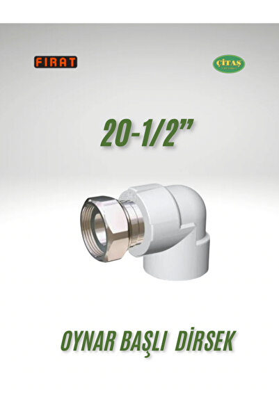 ÇİTAŞ FIRAT 20 MM OYNAR BAŞLIKLI DİRSEK 20mm-1/2” DÖNER BAŞ DİRSEK