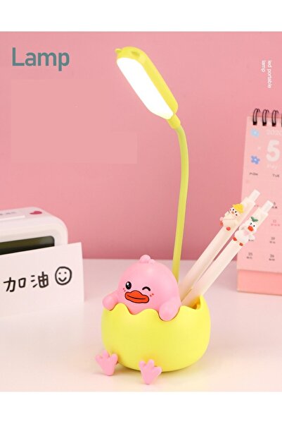 nesever store Civciv Masa Lambası Ve Kalemlik, Pembe, 31x11,