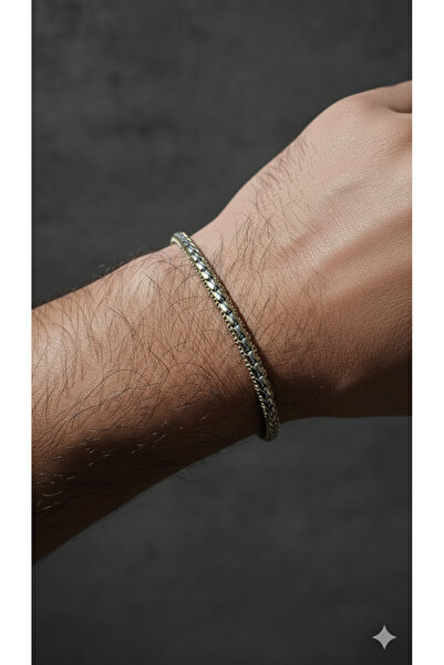 AURA Men's Steel Bracelet in Gold/Silver Color