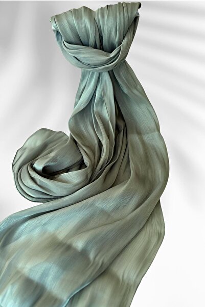 Esilanur Saten Dokulu Janjan Abiye Şal 75x180cm Çağla Yeşili