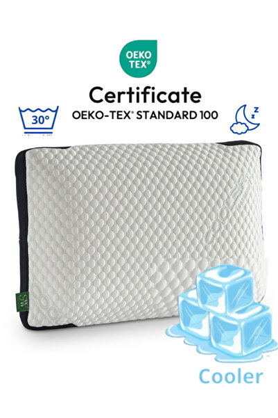Desire Visco Perforated Whole Sponge Pillow with Cooler Cover 60x40x14 cm 1250 gr Shoulder/Neck Support