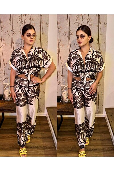 Intisimo Women's Suit, Two Pieces, With Print, Satin, Brown