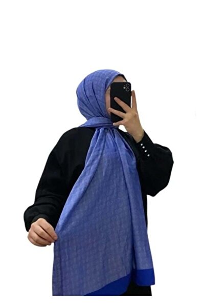 PİRAMİT شال جاكار مونوغرام 6060900-922 ساكس أزرق