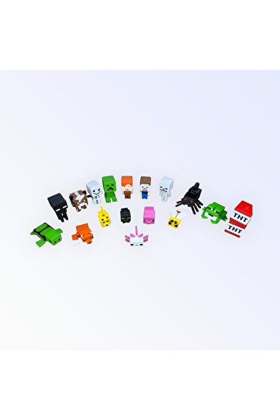 MYA DESİGN JEWERLY 3D MYA MineCraft 19'lu Mini Figür Set 3 cm- MineCraft Logo...
