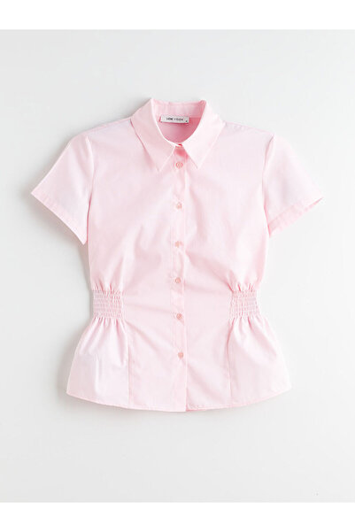 LC Waikiki Pink Gathered Women's Shirt