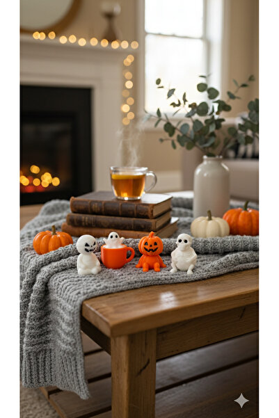Mat3D Cadılar Bayramı (Halloween) Konseptli Mini Jack O'Lantern Balkabağı Fig...