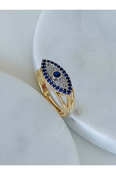 CHARMLUCKY Dark Blue Eye Ring