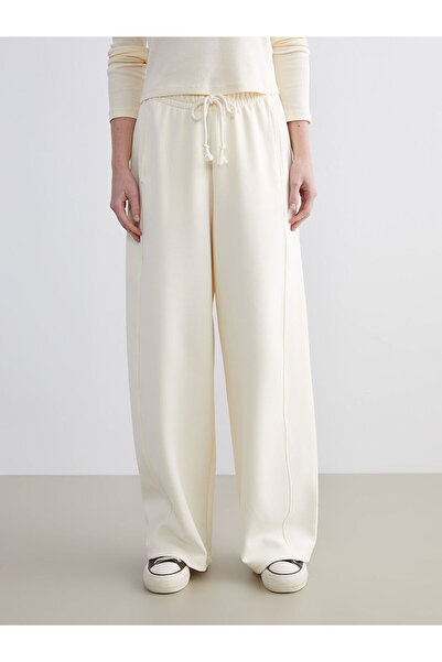 LC Waikiki New Season Wide Leg Women's Sweatpants with Elastic Waist