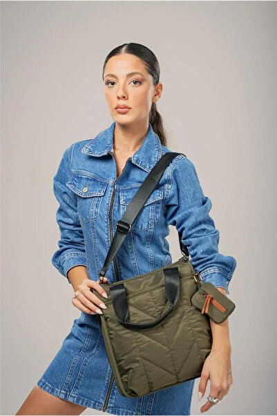 ÇÇS Women's Quilted Fabric Shoulder and Arm Bag