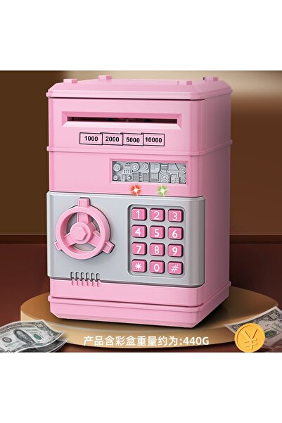 nesever store Atm Şifreli Ve Kilitli Elektronik Kumbara, Pembe, 20x15