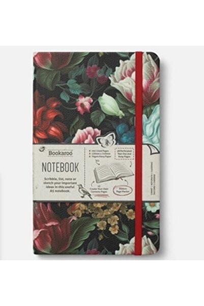 İF Bookaroo A5 Notebook Journal Çizgili Defter -Dark Floral