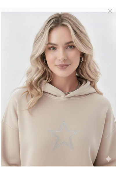 dwnwear Γυναικεία φούτερ με κουκούλα Unisex με επένδυση fleece αστέρια πέτρα ...