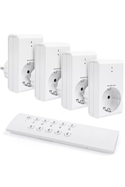 G-Homa Set of 4 Smart Sockets, Remote Control - CN