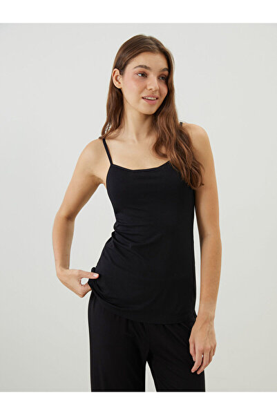 LC Waikiki Ozmarka New Season Women's Heart Collar Rope Strap Tank Top with Cups