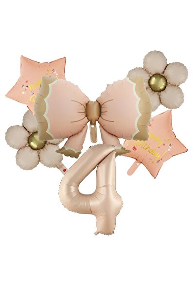 DÜVENCİ TİCARET Set de 6 baloane din folie cu stele și funde cu margarete pen...